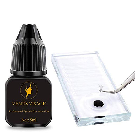 VENUS VISAGE Eyelash Glue for Professional Lash Extensions 1 2 Sec Dry Time & 6 7 Weeks Bonding Extra Black & strong Latex free Lash Adhesive (5ml),0.16 Fl Oz (Pack of 1)'