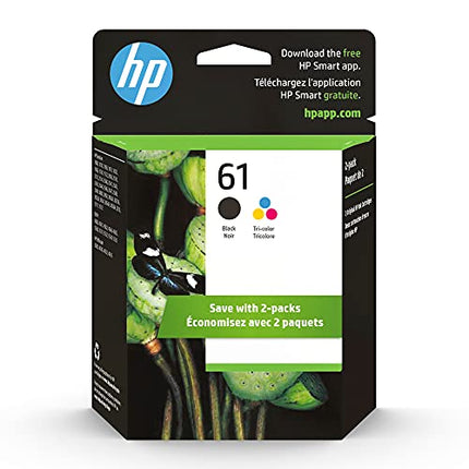 Buy HP 61 Black/Tri-color Ink (2 Count - pack) | Works with DeskJet 1000, 1010, 1050, 1510, 2050 in India.