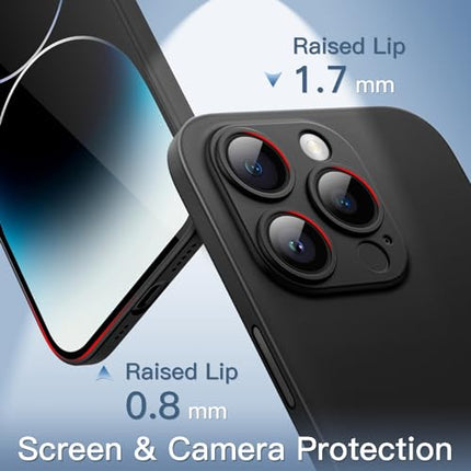 JETech Ultra Slim (0.35mm Thin) Case for iPhone 14 Pro 6.1-Inch, Camera Lens Cover Full Protection, Lightweight Matte Finish PP Hard Minimalist Case, Support Wireless Charging (Black)