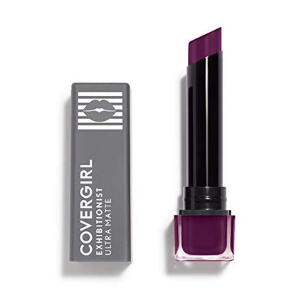 COVERGIRL Exhibitionist Ultra-Matte Lipstick, Transfer-Proof, 11 Fl Oz, 1 Count, Lipstick, Matte Lipstick, Long Lasting Lipstick, No Cracking or Flaking, Increases Lip Moisture