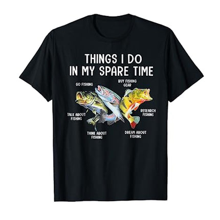 Buy Things I Do In My Spare Time Funny Fishing T-Shirt in India