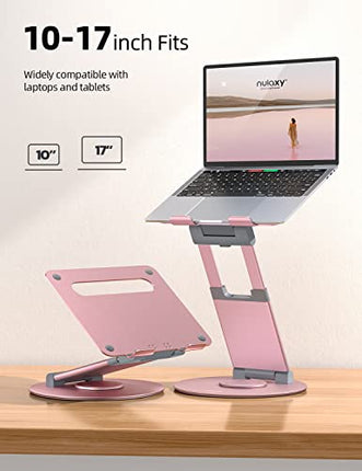 buy Nulaxy Telescopic 360 Rotating Laptop Stand for Desk Adjustable Height Swivel Pull Out Design Ergonomic Laptop Riser Fits All 10-17" Laptops Computer MacBook in India