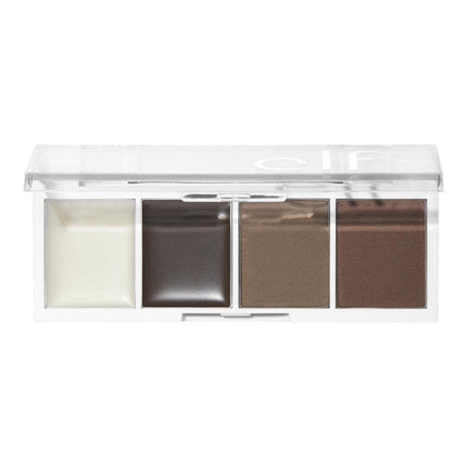 e.l.f. Bite-Size Brow, Mini Brow Quad with Ultra-Pigmented Waxes & Powders, Eyebrow Grooming & Makeup Kit, Neutral Brown, 0.14 Oz