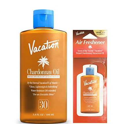 Buy Vacation Chardonnay Oil SPF 30 + Air Freshener Bundle in India