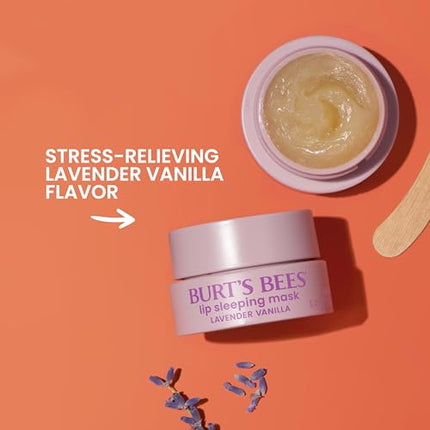 Burt’s Bees Lavender Vanilla Lip Sleeping Mask, With Hyaluronic Acid and Squalane Moisturizer To Instantly Hydrate Lips, Overnight Lip Mask, Lip Treatment, 0.45 oz.