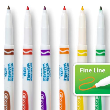 Crayola Ultra Clean Fine Line Washable Markers (40ct), Colored Markers for Kids, Coloring Book Markers, Easter Stocking Stuffers