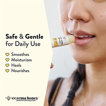 ECZEMA HONEY Nourishing Lip Balm - Organic Chapstick for Sensitive Skin - Daily Lip Moisturizer for Very Dry Lips - Mango Butter & Honey Lip Balm - Natural Lip Care Products (1 Ct)