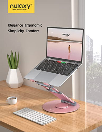 buy Nulaxy Telescopic 360 Rotating Laptop Stand for Desk Adjustable Height Swivel Pull Out Design Ergonomic Laptop Riser Fits All 10-17" Laptops Computer MacBook in India