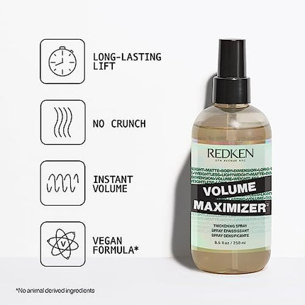 Redken Volume Maximizer Thickening Spray |Volumizing | For Thin Hair | 8.5 fl. oz.