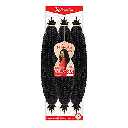 Buy Outre Crochet Braids X-Pression Twisted Up 3X Springy Afro Twist 24" 5-pack 2T1B/30 in India.