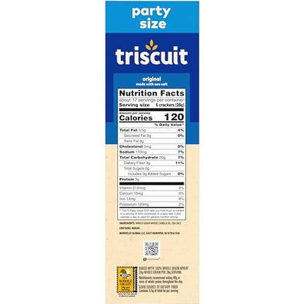 Buy Triscuit Original Whole Grain Wheat Crackers, Vegan Crackers, Party Size, 17 oz in India