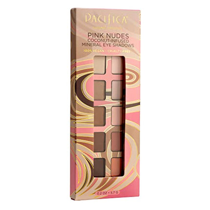 Pacifica 10-Shade Pink Nude Mineral Eyeshadow Palette - Vegan, Cruelty-Free