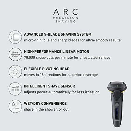 Buy Panasonic ARC5 Electric Razor for Men with Pop-up Trimmer, Wet Dry 5-Blade Electric Shaver with Intelligent Shaving Sensor in India