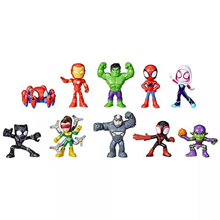 Marvel Spidey & His Amazing Friends Action Figures Superheroes + Villains (Choose Figure) (Spidey Surprise Pack (10 Mini Figures))