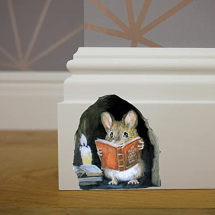 Buy 2 Stickers Mouse Reading Book in Wall 3D Sticker Decal Funny 2 Pack by Lumiere Tech in India