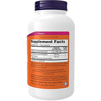 Buy NOW Supplements, Vitamin C-1,000 with 100 mg of Bioflavonoids, Antioxidant Protection*, 250 Veg Capsules in India India