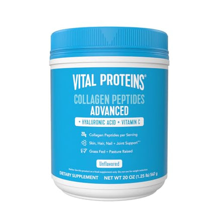 Buy Vital Proteins Collagen Peptides Powder with Hyaluronic Acid and Vitamin C, Unflavored, 20 oz in India India