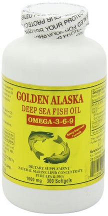 Buy Golden Alaska Deep Sea Omega-3-6-9 Fish Oil 1000mg 300 Softgels in India India