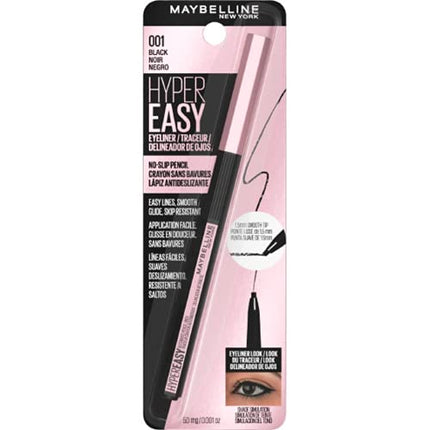 Maybelline New York Hyper Easy No Slip Pencil Eyeliner Makeup, Black, 0.001 oz.