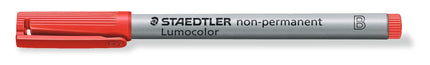 Staedtler Lumocolor Universal Felt Tip Refillable Permanent Marker Pens, Box of 6 Assorted Color Pens, 0.4mm 313 WP6 (312 WP4 ST),red