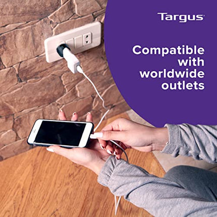 Targus Universal Power Travel Adapter, Black – International Plug Adapter for Europe, UK, AUS, and More, Safely Power Your Devices Around the World (APK01US1)