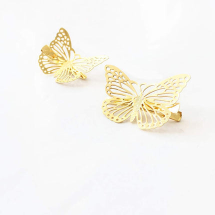 OBTANIM Butterfly Hair Clips, 12 Pcs Cute Metal Butterfly Hair Claw Pins Barrettes Accessories for Girls and Women (Gold)