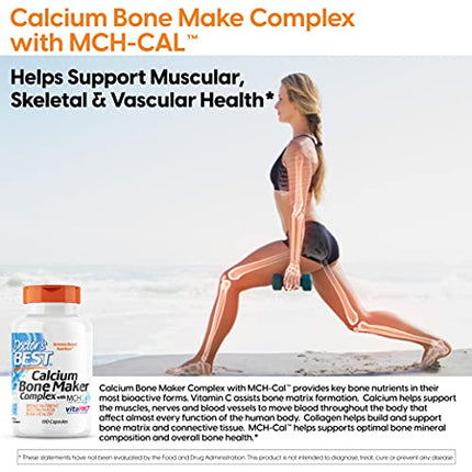 Doctor's Best Calcium Bone Maker Complex with MCHCal, Supports Bone Health, Muscular, Skeletal & Vascular Health, 180 Caps