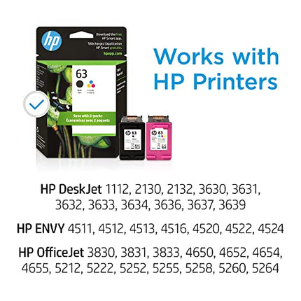 Buy HP 63 Black/Tri-color Ink (2-pack) in India - Compatible with Various HP Printer Series