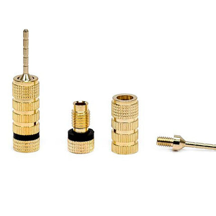 Monoprice 9438 Gold Plated Speaker Pin Plugs - 5 Pairs - Pin Screw Type, For Speaker Wire, Home Theater, Wall Plates And More