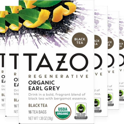 Buy TAZO Regenerative Earl Grey for Health and Wellness, High Caffeine and Bold Flavor, 16 Count (Pack of 6) in India