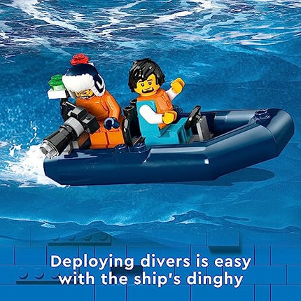 buy LEGO City Arctic Explorer Ship 60368 Building Toy Set, Fun Toy Gift for 7 Year Old Boys and Girls, w. in India