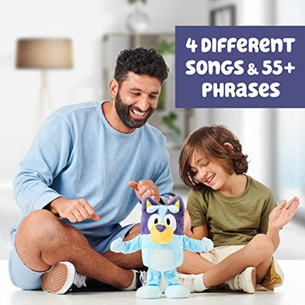Bluey Dance and Play 14" Animated Plush | Over 55 Phrases and Songs, Multicolor