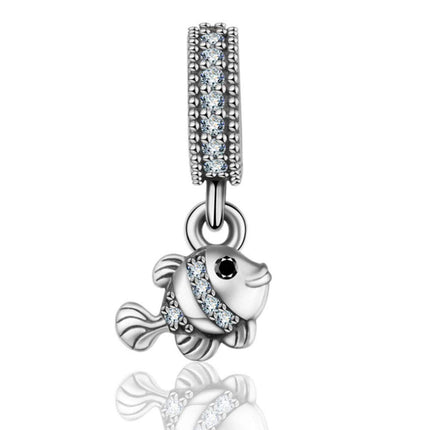 925 Sterling Silver Fish Charm Animal Charm Birthday Charm Love Charm for Pandora Charm Bracelet
