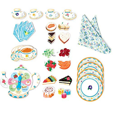 eeBoo: Tea Party Spinner Game, Develops Patience and Social Skills for Children, 2 to 4 Players, 15 to 30 Minute Play Time, for Ages 3 and up