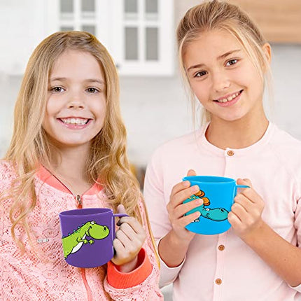 buy ArtCreativity Dinosaur Mugs for Kids, Set of 4, Plastic Dino Cups in Assorted Colors & Designs in India