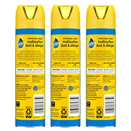 Pledge Everyday Clean Multi Surface Cleaner Aerosol, Dust & Allergen, Lemon, 9.7 oz (Pack of 3)