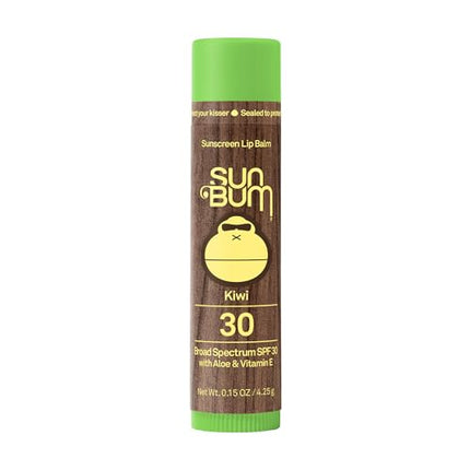 Sun Bum SPF 30 Sunscreen Lip Balm | Vegan and Hawaii 104 Reef Act Compliant (Octinoxate & Oxybenzone Free) Broad Spectrum Natural Lip Care with UVA/UVB Protection |Kiwi Flavor| .15 oz