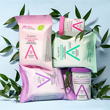 buy Almay Makeup Remover Cleansing Towelettes, Biodegradable Micellar Water Wipes for Sensitive Skin in India