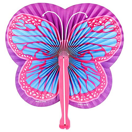 buy ArtCreativity 9.5 Inch Handheld Butterfly Folding Fans - Pack of 12 Foldable Fans in Assorted Colors in India