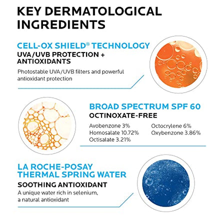 La Roche-Posay Anthelios Cooling Water Sunscreen Lotion | Water Based Sunscreen for Face & Body | Broad Spectrum SPF + Antioxidants | Fast Absorbing Water-Like Texture | Oil Free Sunscreen SPF 60