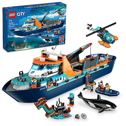 buy LEGO City Arctic Explorer Ship 60368 Building Toy Set, Fun Toy Gift for 7 Year Old Boys and Girls, w. in India