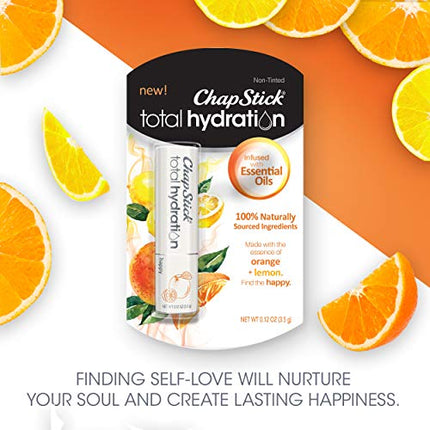 ChapStick Total Hydration Essential Oils Happy Orange And Lemon Lip Balm Tube, Lip Care - 0.12 Oz