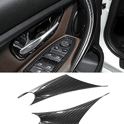Jaronx 2Pcs Carbon Fiber Door Handle Covers for BMW 3/4 Series (F30/F31/F32/F33/F36/F80/F82/F83)