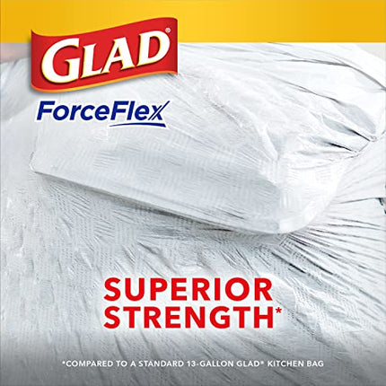 Glad ForceFlex Tall Kitchen Drawstring Trash Bags, 13 Gallon Trash Bag, Gain Lavender with Febreze Freshness, 80 Count