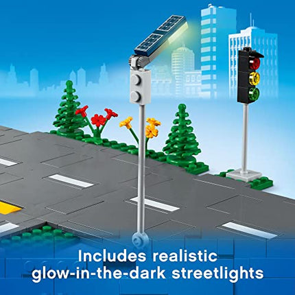 buy LEGO City Road Plates 60304 - Building Toy Set, Featuring Traffic Lights, Trees, Glow in The Dark in India