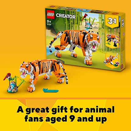 buy LEGO Creator 3 in 1 Majestic Tiger Building Set, Transforms from Tiger to Panda or Koi Fish Set in India