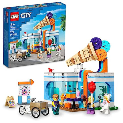 buy LEGO City Ice-Cream Shop 60363 Building Toy Set, Includes a Cargo Bike, 3 Minifigures and Lots of Fun in India