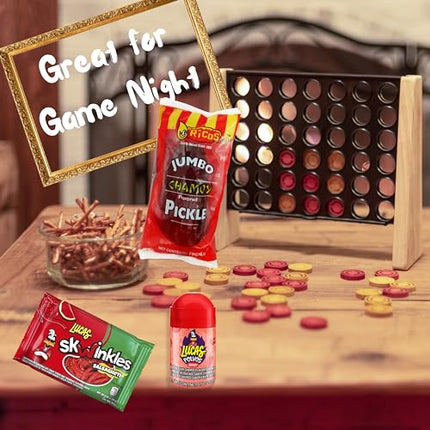 Buy Tiktok Chamoy Pickle Kit with Candy, Includes Skwinkles Salsagheti, Lucas Gusano, & Much More in India.