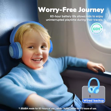 buy iClever BTH22 Kids Bluetooth Headphones, 60H Play Time, 74/85 dBA Safe Volume, Bluetooth 5.4, in India