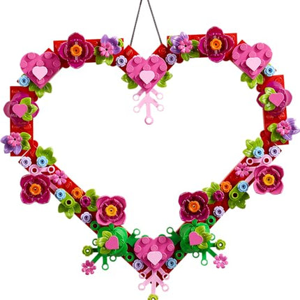 LEGO Heart Ornament Building Toy Kit, Heart Shaped Arrangement of Artificial Flowers, Great Gift for Loved Ones, Unique Arts & Crafts Activity for Kids, Girls and Boys Ages 9 and Up, 40638